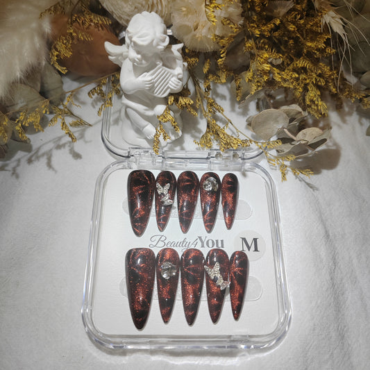 Burgundy Glitter Wings H0082